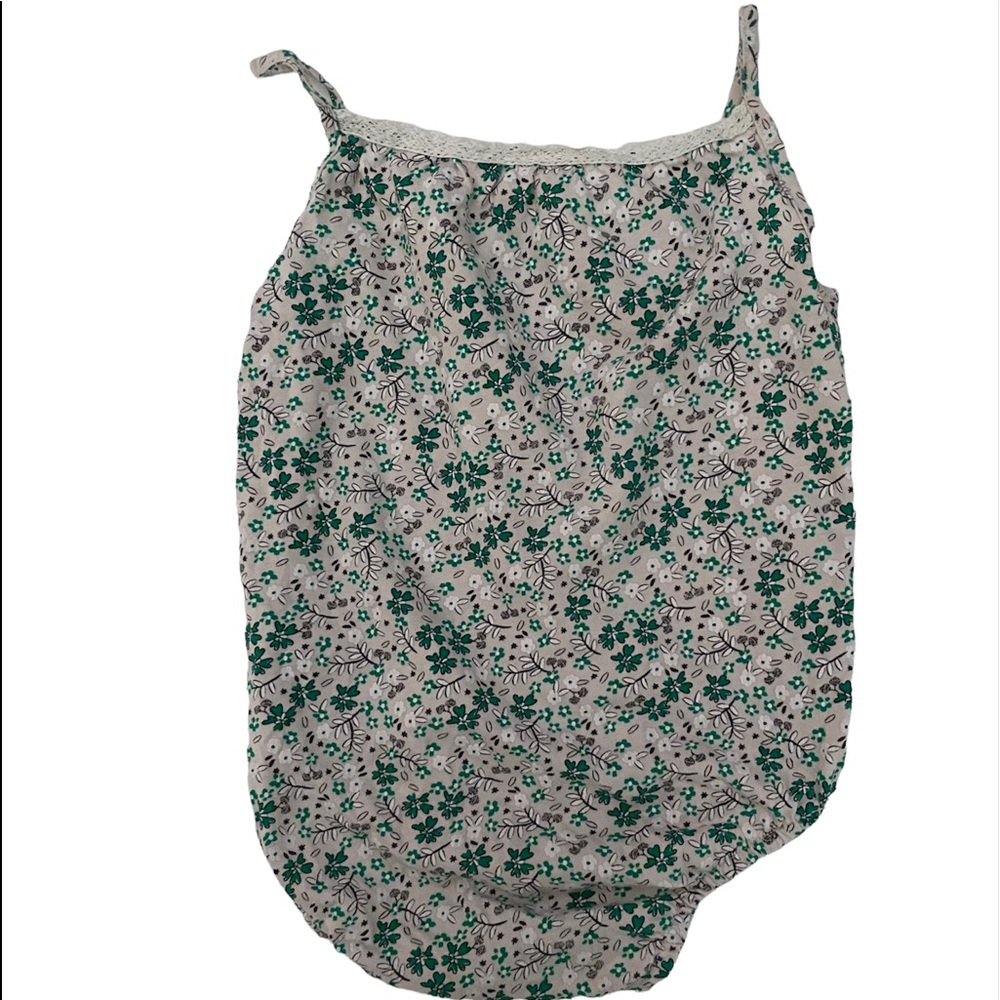 H&M Baby Girl Size 12-18 Months Floral Print Spaghetti Strap Bodysuit